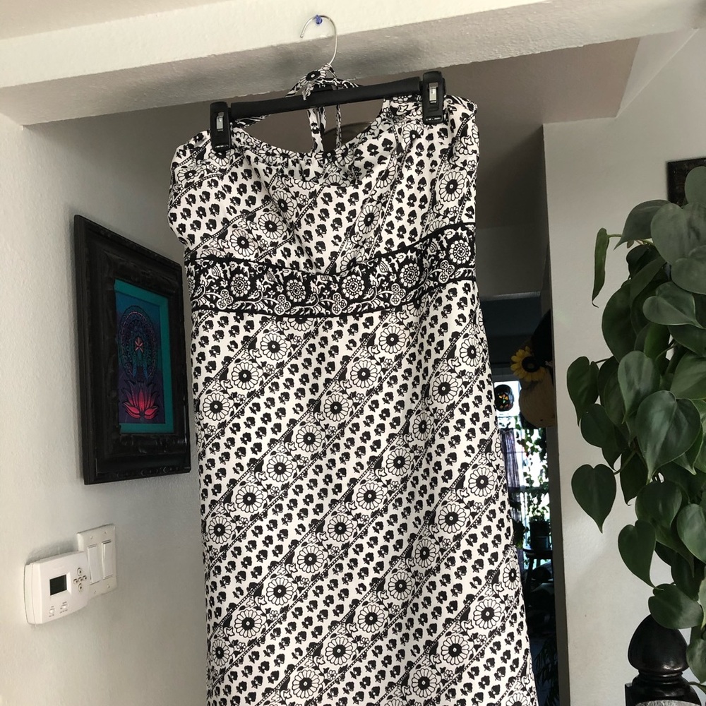 Ann Taylor halter dress with henna Indian pattern